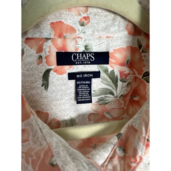 Chaps No Iron Women's 100% Cotton Floral Long Sleeve Button-up Shirt Size XXL 2x - Picture 4 of 12